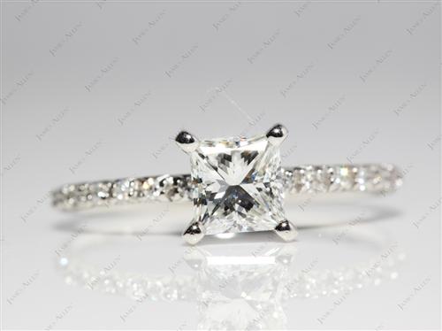 Platinum 1.01 Princess cut Wedding Rings