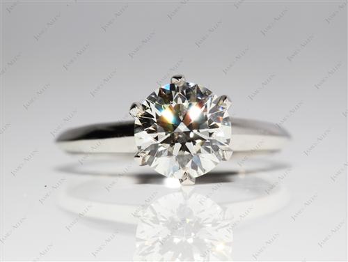 Platinum 1.31 Round cut Round Solitaire Ring