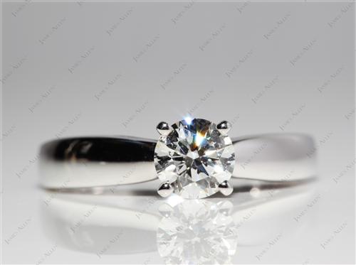 White Gold 0.81 Round cut Diamond Solitaire Ring Settings