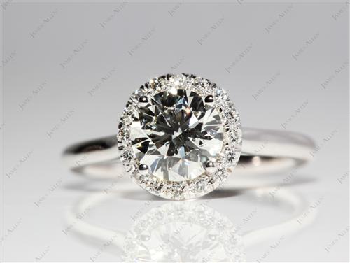 White Gold 1.01 Round cut Pave Ring Settings