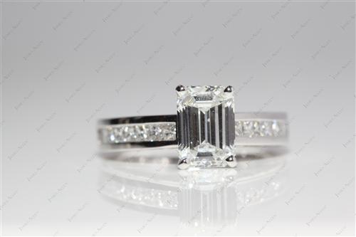 Platinum 1.57 Emerald cut Diamond Wedding Sets