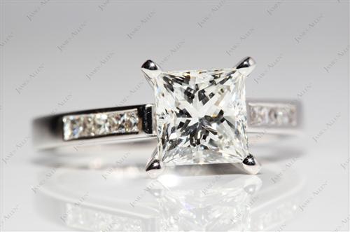 White Gold 1.53 Princess cut Channel Cut Ring