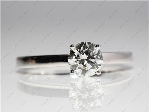 White Gold 1.01 Round cut Round Solitaire Ring