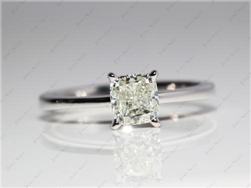 White Gold 0.98 Cushion cut Diamond Ring