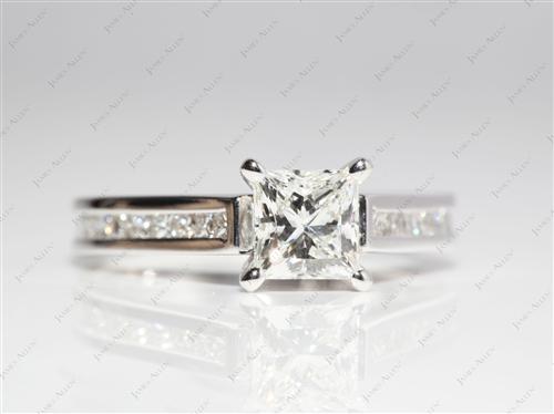 White Gold 1.01 Princess cut Channel Set Diamond Band