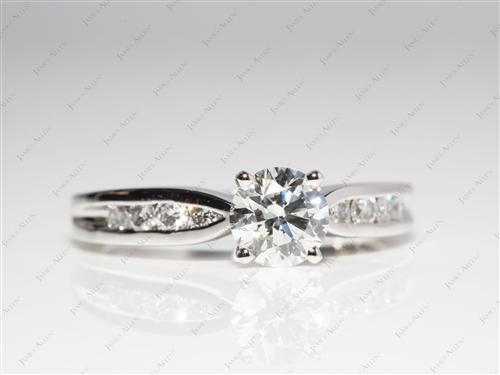 Platinum 0.91 Round cut Diamond Channel Rings