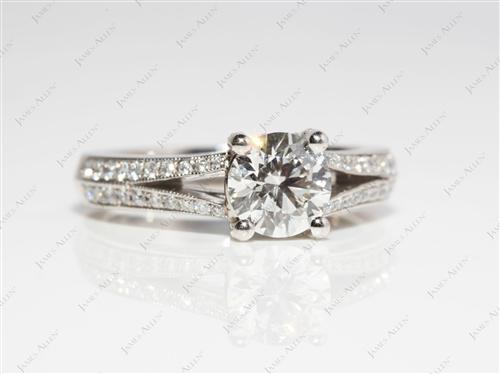 Gold 1.06 Round cut Pave Ring Settings