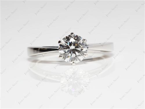 Platinum 0.90 Round cut Diamond Solitaire Rings
