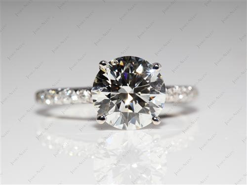 White Gold 2.09 Round cut Diamond Pave Ring