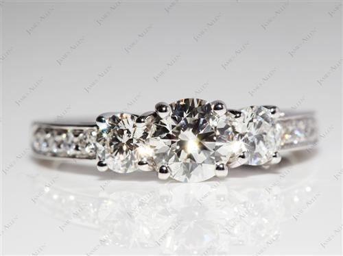 White Gold 0.78 Round cut Engagement Ring