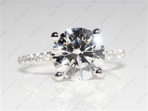 White Gold 2.58 Round cut Micro Pave Diamond Ring