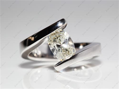 White Gold 1.50 Oval cut Tension Diamond Ring