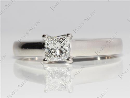 Platinum 0.59 Princess cut Solitaire Ring Settings