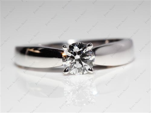 White Gold 0.61 Round cut Solitaire Engagement Ring