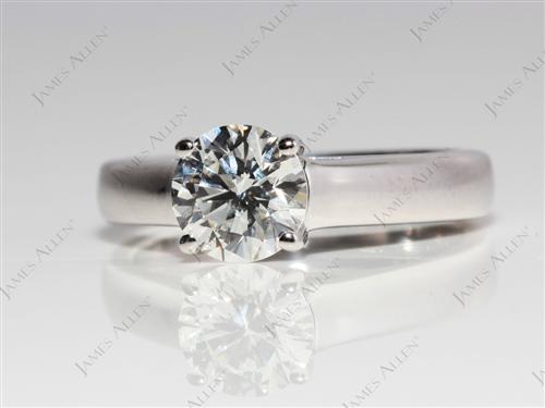 White Gold 0.92 Round cut Diamond Ring