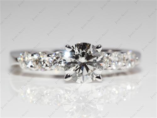 White Gold 0.78 Round cut Engagement Ring