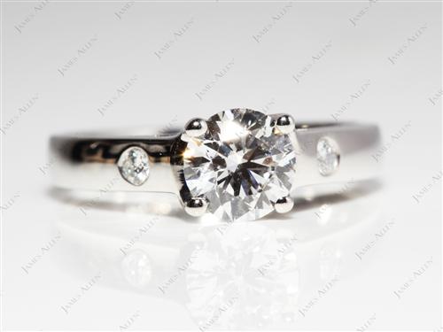 Platinum 0.80 Round cut Solitaire Ring Mountings