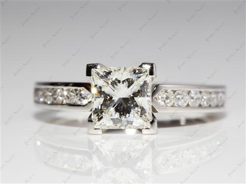 Platinum 2.01 Princess cut Channel Diamond Ring