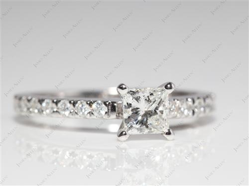 White Gold 0.60 Princess cut Diamond Wedding Sets
