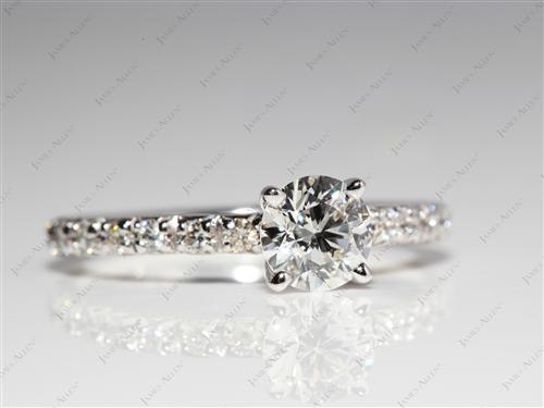 White Gold 0.70 Round cut Micro Pave Rings