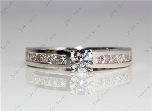 White Gold 0.30 Round cut Channel Set Diamond Engagement Rings