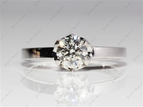White Gold 0.84 Round cut Diamond Solitaire Engagement Ring