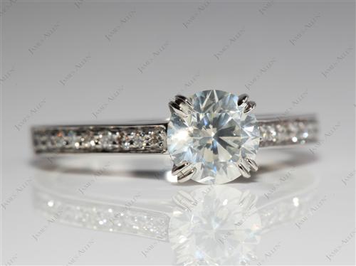 Platinum 1.01 Round cut Diamond Ring