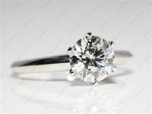 Platinum 1.32 Round cut Diamond Engagement Solitaire Rings