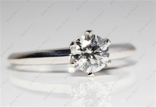 White Gold 0.62 Round cut Solitaire Engagement Rings