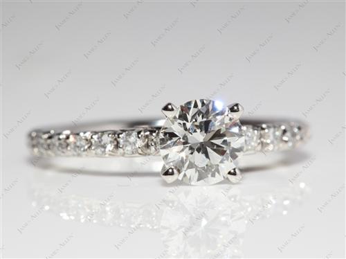 Platinum 0.91 Round cut Diamond Rings