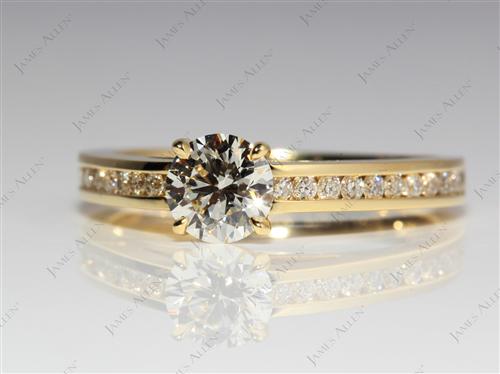 Gold 0.72 Round cut Channel Set Eternity Rings