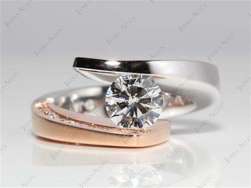 White Gold 1.01 Round cut Tension Diamond Rings