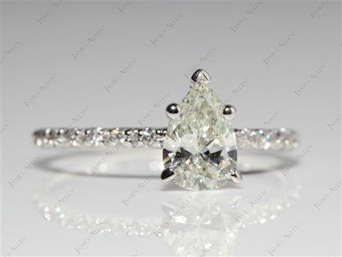 White Gold 0.82 Pear shaped Diamond Rings