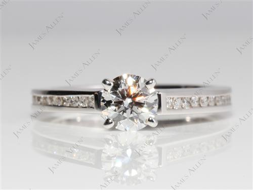 White Gold 0.65 Round cut Channel Engagement Ring