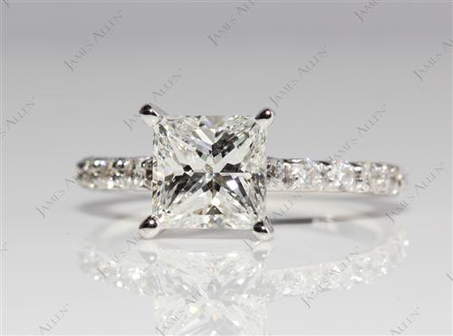 White Gold 1.36 Princess cut Micro Pave Rings