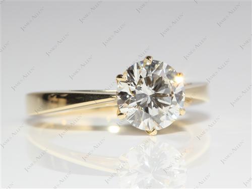 Gold 1.50 Round cut Solitaire Engagement Ring