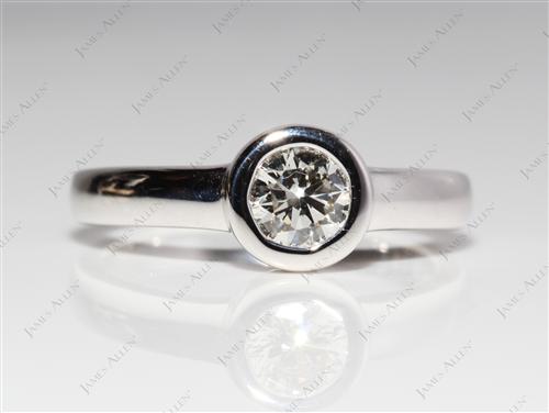 White Gold 0.72 Round cut Tension Diamond Engagement ring