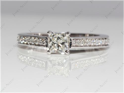 White Gold 0.42 Princess cut Engagement Ring