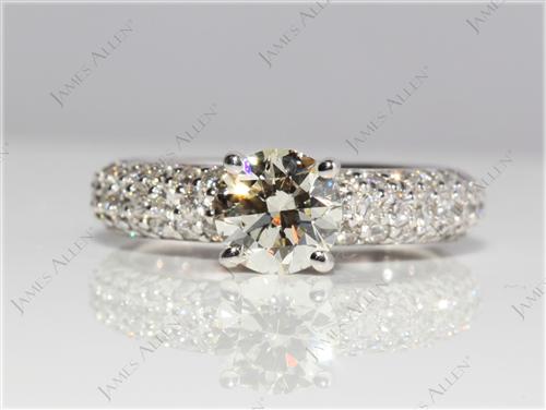 White Gold 0.73 Round cut Diamond Rings