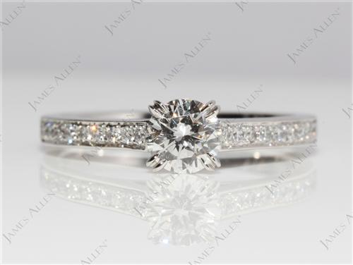 Platinum 0.51 Round cut Pave Ring Setting