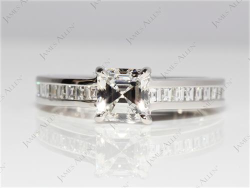Platinum 0.80 Emerald cut Channel Set Eternity Rings