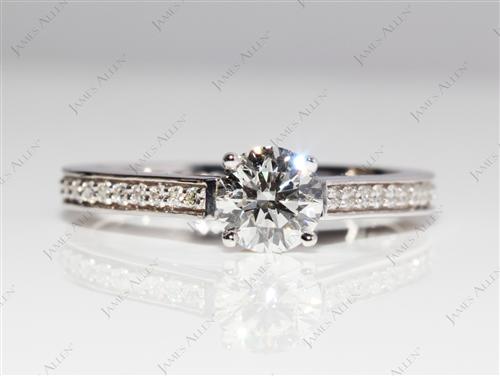 White Gold 0.73 Round cut Micro Pave Engagement Rings