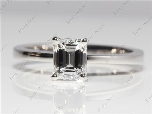 Platinum 1.02 Emerald cut Diamond Ring