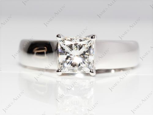 White Gold 1.01 Princess cut Solitaire Diamond Ring