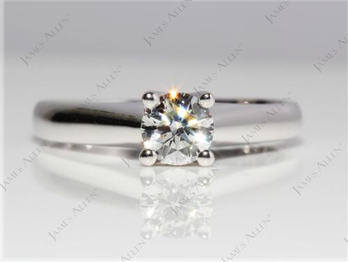 White Gold 0.51 Round cut Diamond Engagement Solitaire Rings