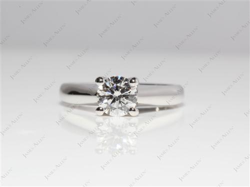Platinum 0.70 Round cut Solitaire Engagement Rings