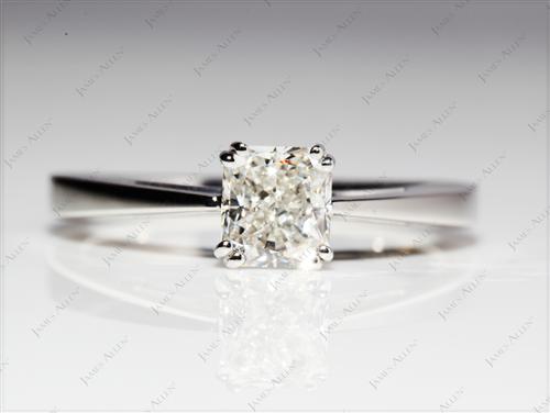 Platinum 0.90 Radiant cut Diamond Engagement Solitaire Rings
