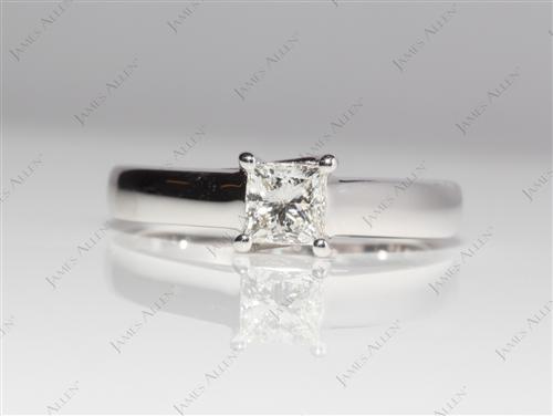 White Gold 0.51 Princess cut Engagement Ring