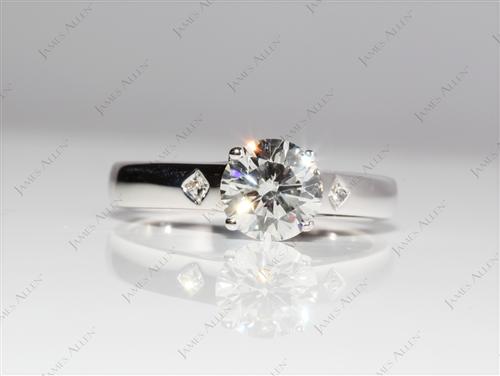 White Gold 1.13 Round cut Diamond Engagement Solitaire Rings