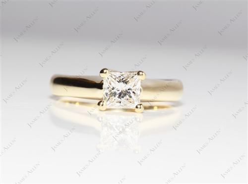 Gold 0.59 Princess cut Round Solitaire Ring